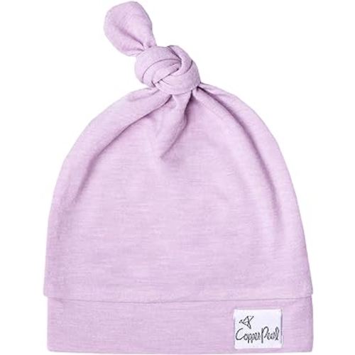 Copper Pearl Baby Beanie Hat Top Knot Stretchy Soft Lily
