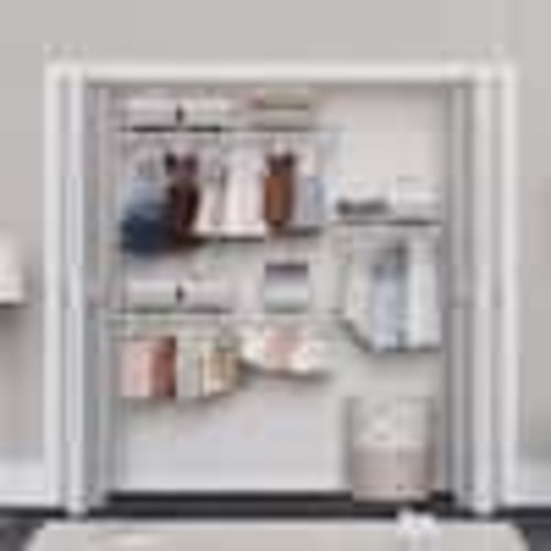 ClosetMaid ShelfTrack 72 in. W White Reach-In Wall Mount 3-Shelf Wire Closet System Organizer Kit 2873