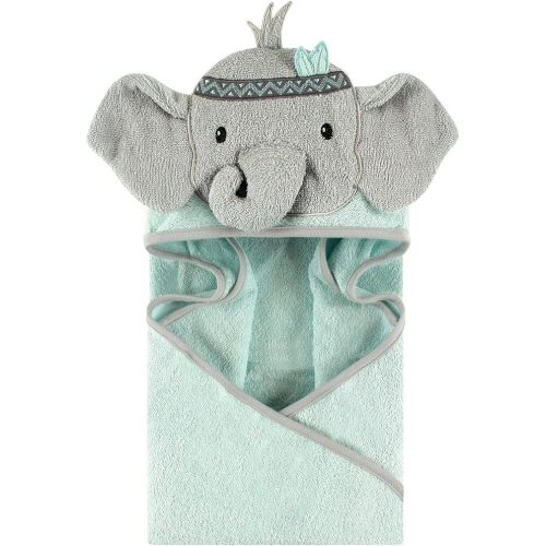 Little Treasure Unisex Baby Cotton Animal Face Hooded Towel, Sailor Whale, One Size