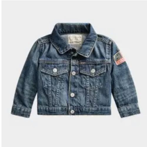 Boy's Faded Cotton Denim Jacket, Size 3M-24M