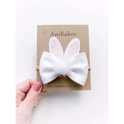 Easter Bunny Headband, Baby Headbands, Easter Headband, Easter Hair Bows, Bunny Ears Headband, Easter Baby Gift, Easter Baby Headband