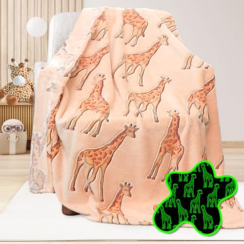 Giraffe Blanket, Colorful Plush Soft Cozy Fleece Flannel Snuggly Comfy Throw for Girls, Boys, Kids, Teens, & Adults, Cute Giraffe Design for Bed, Sofa, or Couch, Gifts Idea for Birthday Mothers Day