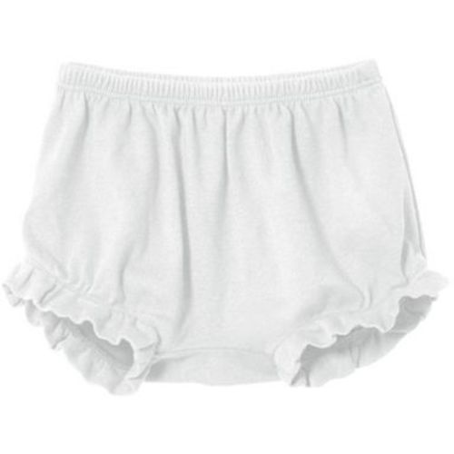 City Threads USA-Made Girls Soft Cotton Bloomer Diaper Cover | White - 0-3M