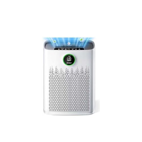 Air Purifiers for Home Large Room, Cover Up to 2400 Ft² with True HEPA Filter, Smart Mode, PM2.5 Air Quality Display, 22dB Sleep Mode, Aromatherapy with 2X-Purification & 360°Air Outlet, HAP603, White