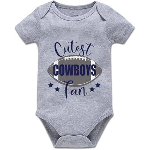 YCICIVDee Cutest Cowboys Fan Baby Boy Girl Onesie Newborn Romper