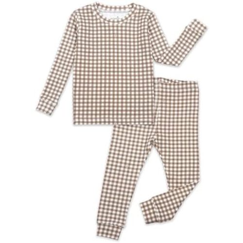 moimoln Cotton Modal Baby Toddler Pajamas Check Solid Leopard 6M-8Y (1/2 Pack)