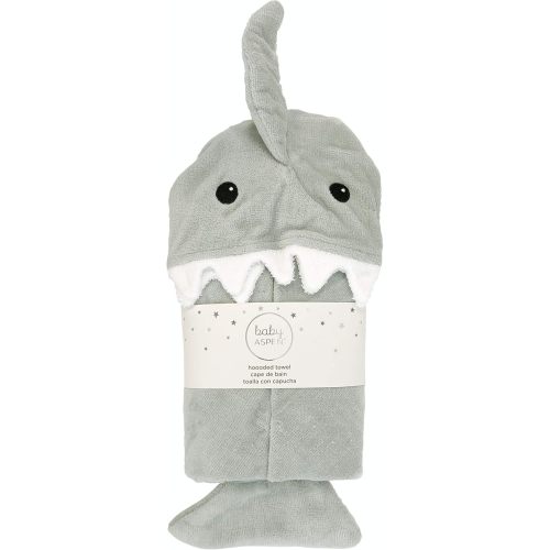 Baby Aspen Baby Shark Hooded Towel/Newborn Spa Bath Robe, Baby Beach Towel | Baby Bath Towel