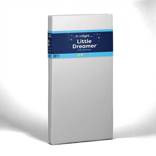 Moonlight Little Dreamer All Foam Crib Mattress - Dual Firmness w/White ribbon