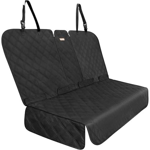 ALLANSING Back Seat Cover - 900D Oxford Waterproof Car Seat Protector, Fits Cars/SUVs/Trucks, Split Bench, Non-Slip, for Messy Kids & Drooling Dogs, Easy Clean(Black)