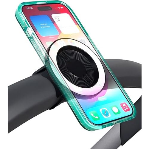 Magnetic Phone Holder for Stroller, Shopping Cart & Golf Push Cart | Handlebar Phone Mount for MagSafe | Strap with Strong Magnet for Mag Safe | Stroller Accessories for Uppababy, Nuna, Bugaboo...