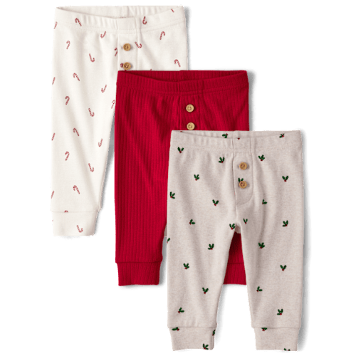 0-3mo Holiday Pants 3-Pack