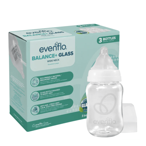 Evenflo 🍼 Balance + Glass Bottles –Wide Neck Baby Bottles
