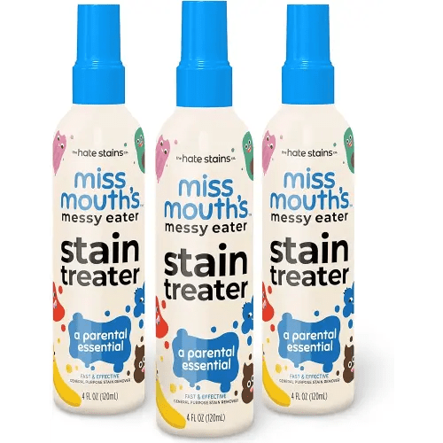 Miss Mouth's Messy Eater Stain Treater Spray - 4oz 3 Pack Stain Remover - Newborn & Baby Essentials - No Dry Cleaning Food, Grease, Coffee Off Laundry, Underwear, Fabric