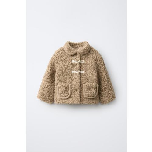 FROG FASTENING SHEARLING-STYLE JACKET - taupe brown | ZARA United States
