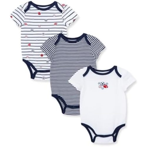 Little Me Clothes for Baby 3-Pack 100% Cotton Scratch Free Tag Bodysuits