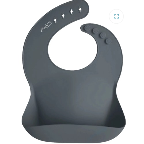 Single Silicone Bib – Smoke - otterlove by Platinum Pure | Premium Platinum Silicone Products for Babies & Toddlers