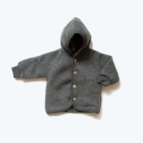 Merino Wool Fleece Jacket in grey (6-12 Months) – MamaOwl