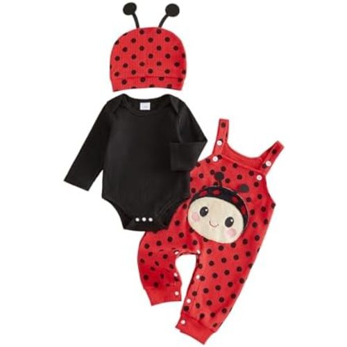 Baby Boy Clothes Set Infant Striped Long Sleeve Bodysuit Top Animal Suspender Pants Hat Newborn 3Pcs Fall Outfit