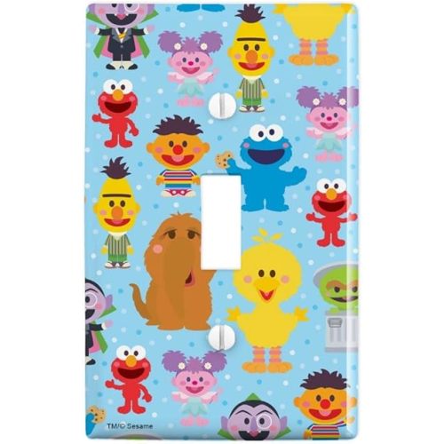 GRAPHICS & MORE Sesame Street Cute Characters Pattern Plastic Wall Decor Toggle Light Switch Plate Cover
