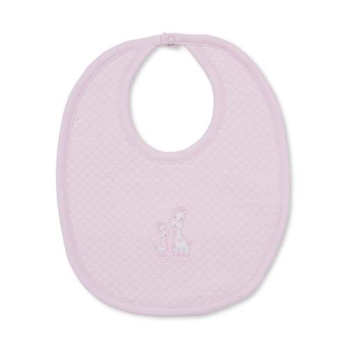 Giraffe Laughs Pink Jacquard Bib