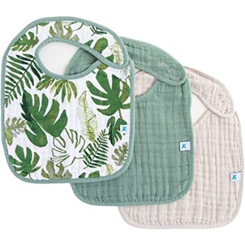 Little Unicorn Cotton Muslin Classic Bib 3 Pack – 100% Cotton – Machine Washable - 3 Lightweight, Breathable Layers