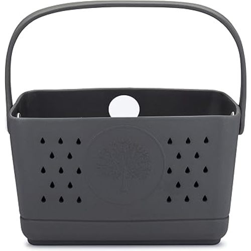 Parker Baby Large Bath Caddy | BPA Free & Food Grade Shower Caddy Organizer for Toys & Supplies | Quick-Dry, Sturdy & Perfect Size Shower Basket w/Handle in Neutral Colors