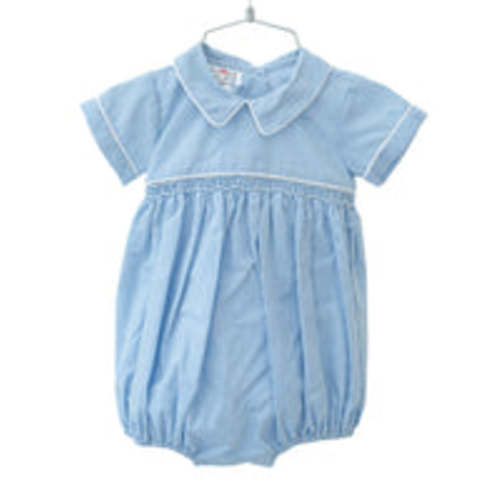 Smocked Blue Gingham Bubble for Boys – Ruth and Ralph
