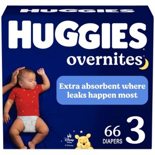 Huggies Overnites Nighttime Baby Diapers - Size 3 - 66ct