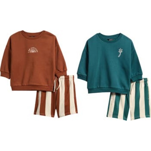 Kids' 4-Pack Assorted Sweatshirts & Shorts Set, 12-18M
