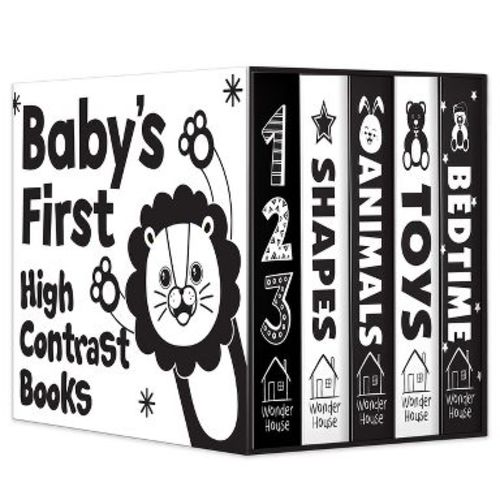 Baby's First High-Contrast Books Boxed Set [Box Set of 5] - Age Group: 0+ / Black and White Tummy Time Books /Illustrated Board Book for