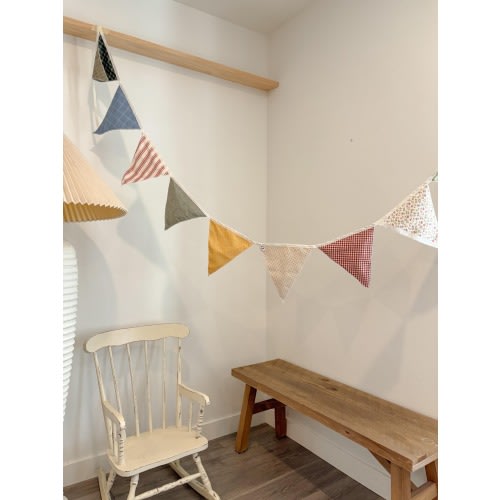 Handmade Cottagecore Bunting Garland | Vintage Fabric Nursery Decor