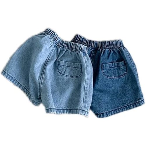 (3-6 month) Colorful Childhood Toddler Denim Bloomers Shorts Baby Girls Boys Loose Harem Shorts 2pcs