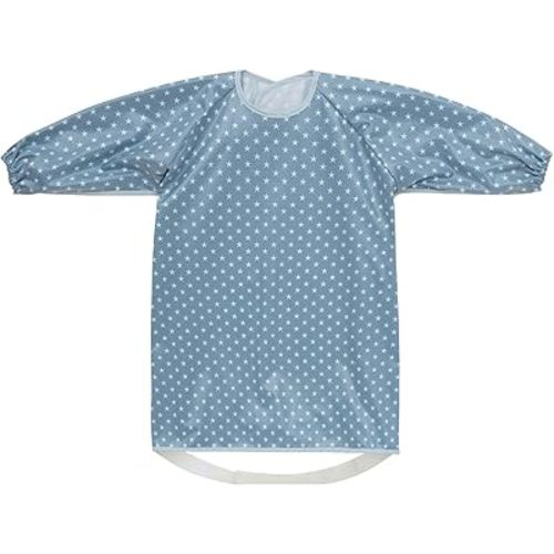 Little Dimsum Baby&Toddler Weaning Smock Bib, Attaches to High chair, Waterproof Long Sleeve Feeding Smock