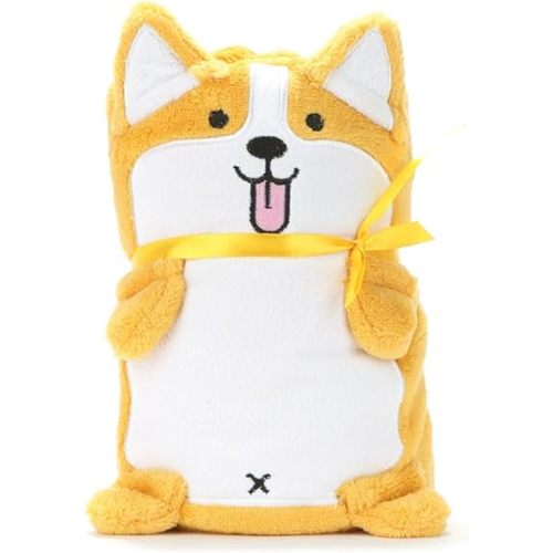 ALCEA ROSEA Coral Fleece, Animal Theme, Gift,Dog, Baby Blanket 40'' x 32'' (Yellow Corgi)