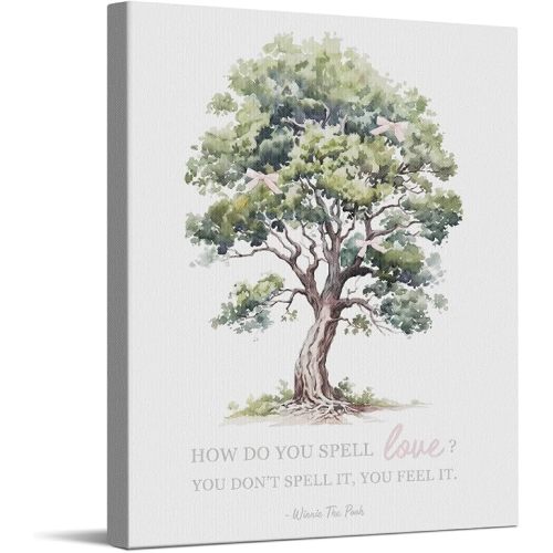 CYFDYVT Classic the Pooh Bear Inspirational Quote Wall Art God Says I AM Biblical Affirmation Canvas Painting Pictures Wall Decor For Home Nursery Kids' room Sign Artwork Ready to Hang 8x10 Inch