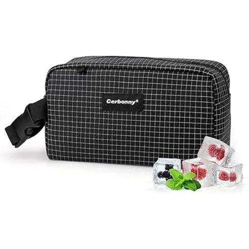 Cerbonny Small Lunch Bag, Freezable Lunch Bag, Built-In Ice Pack