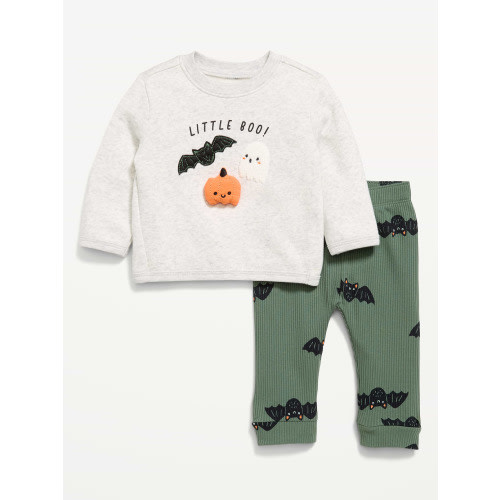 Long-Sleeve Graphic Sweatshirt and Pants Set for Baby