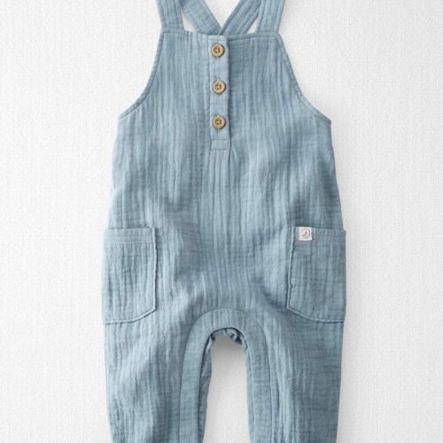 Baby Organic Cotton Gauze Overalls in Blue Creek | Carter’s Oshkosh Canada