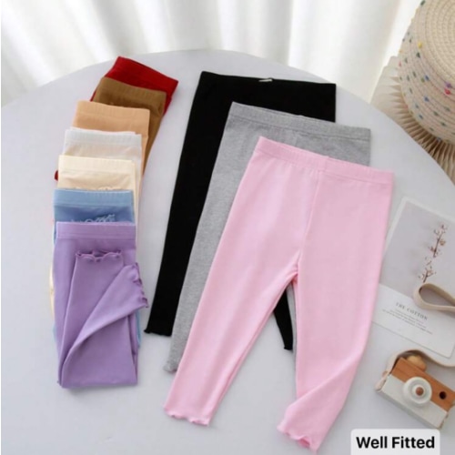 SHEIN 10pcs Baby Girl Casual Cute Versatile Knit Elastic Waist Solid Color Pants Set