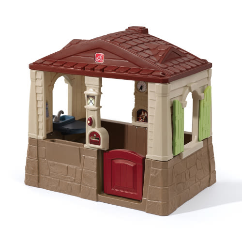 Step2 Neat & Tidy Cottage II Playhouse for Children, Indoor/Outdoor Backyard Toy, Brown