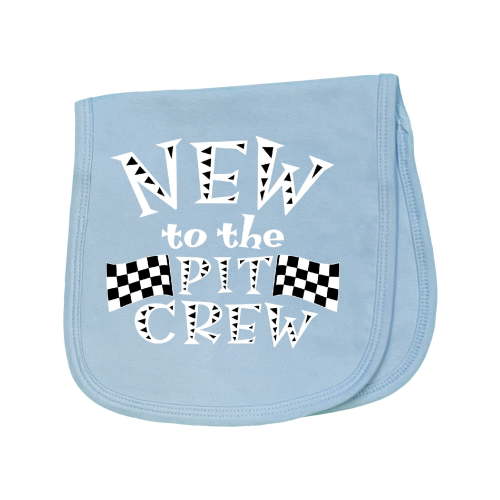 Inktastic New to the Pit Crew Racing Flags Baby Burp Cloth