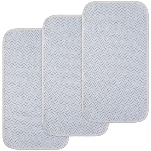BlueSnail Ultra Soft and Absorbt Quilted Waterproof Changing Pad Liner 3pk (Blue)