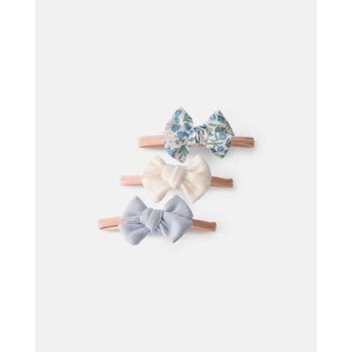 Baby Girl 3-Pack Bow Headbands - Blue | Carter's