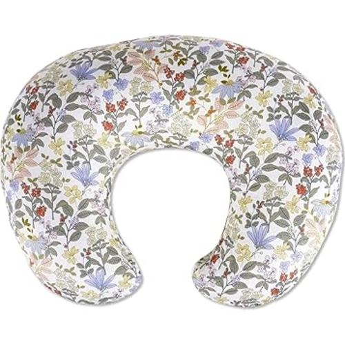 Nursing Pillow, Breastfeeding Pillows with Standard Size Removable Cover, Breast Feeding Pillow with Breathable Filling, Ergonomic Nursing Essentials for Bottle and Breastfeeding (Flower)