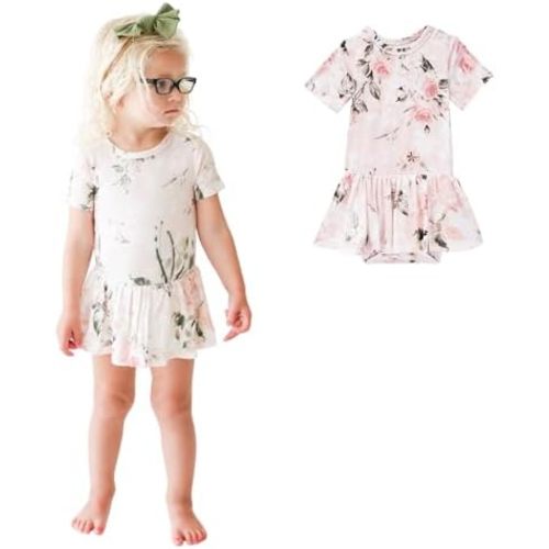 Posh Peanut Baby & Little Girls Dresses for Summer - Twirl Bodysuit Dresses for Girls Made of Soft Viscose from Bamboo