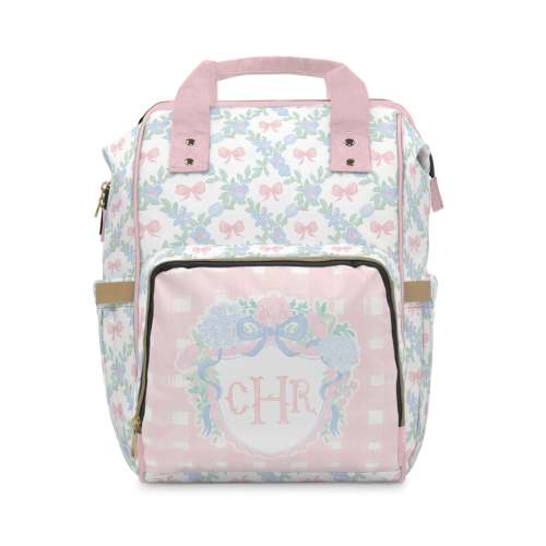 Backpack Diaper Bag | Preppy Heirloom Crest
