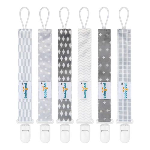 Babygoal Neutral Grey Pacifier Clips