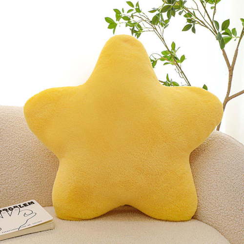 Star Shaped Throw Pillow, Super Soft Plush Decorative Cushion for Bed, Sofa, Nursery, Cute Room Decor for Girls, Cream Color, Machine Washable, Cozy Gift Idea