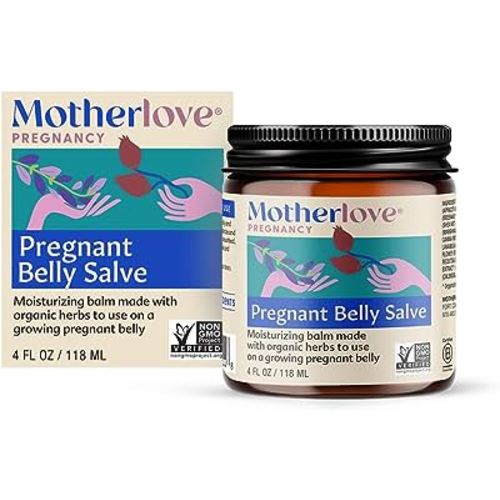 Motherlove Pregnant Belly Salve (4 oz) Moisturizing Balm to Use on Growing Belly—Non-GMO & Organic Herbs