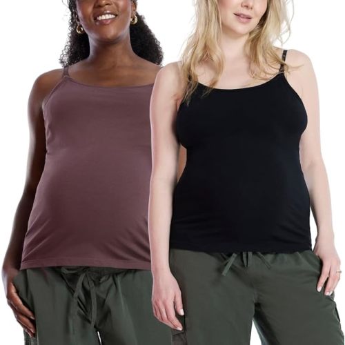 Motherhood Maternity Nursing Tank Top 2pk - French Roast & Black